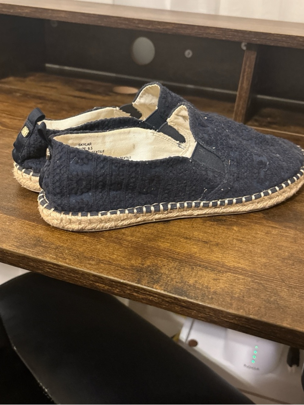 crown & ivy Navy Espadrille Slip-On Flats
